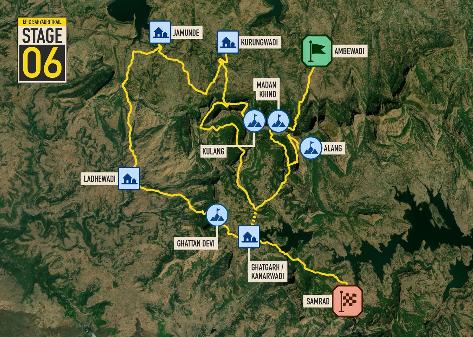 Schematic map of Stage 6: Ambewadi to Samrad